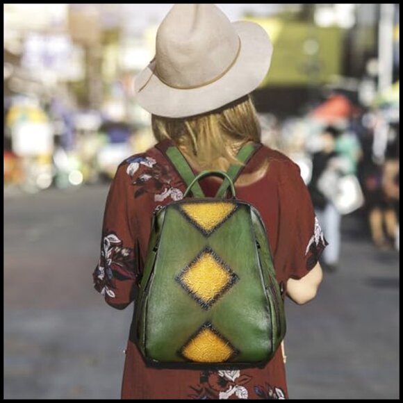 Floral Leather Mini Backpack Daypack Adjustable Straps Travel Casual Chic main image 7